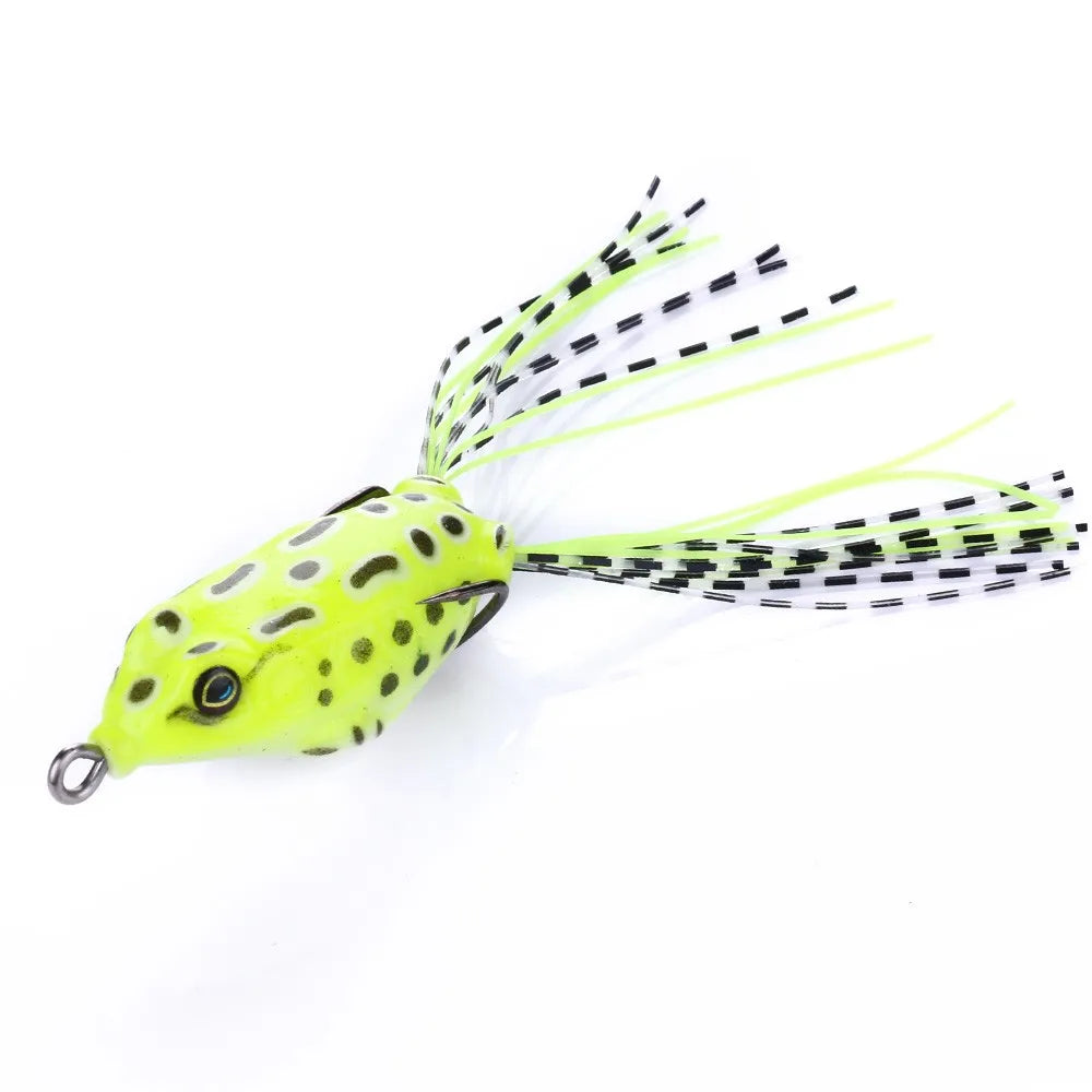 5pcs/set Plastic Frog Fishing Lures 55mm 8g Bass Soft Frog Bait Octopus Skirts Japan Bait Hook