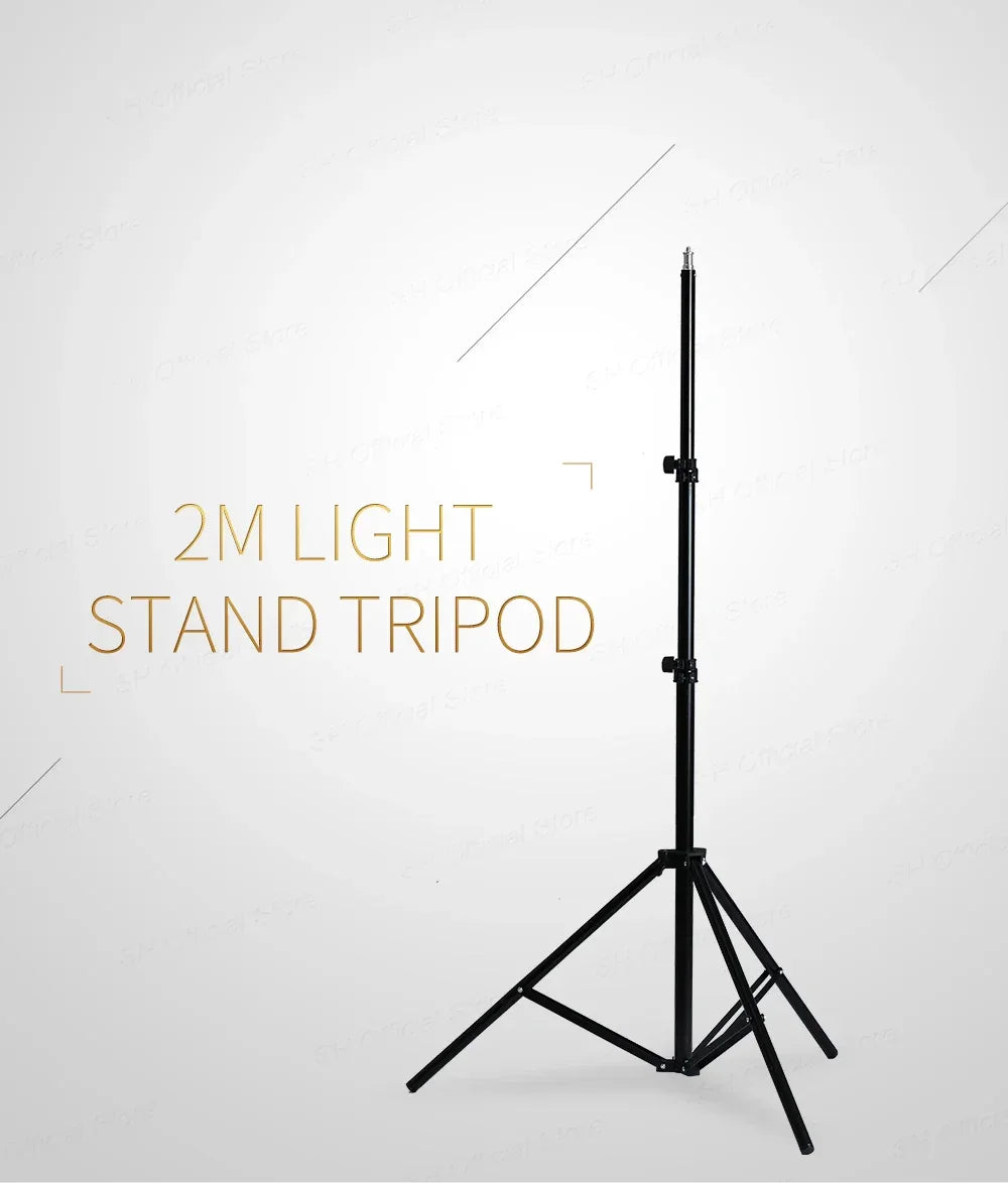 1/4 Screw Head Light Stand Tripod 2m 1.5m 68cm For Phone Selfie Stick Adjustable For Photo Studio Flashes Photographic Softbox