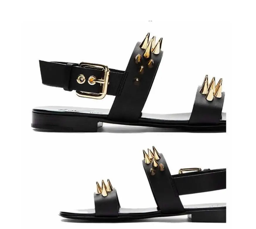 Summer Men Shoes Designer's Genuine Leather Men Sandalias Zapatos Mujer Rome Rock Fashion Mens Sandal Shoes flat men sandals