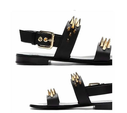 Summer Men Shoes Designer's Genuine Leather Men Sandalias Zapatos Mujer Rome Rock Fashion Mens Sandal Shoes flat men sandals