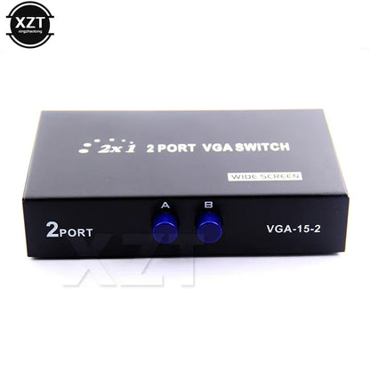 Newest 2 Port HD VGA SVGA Sharing Switch Box For LCD PC TV Monitor Video 2 In 1 Out for PC Laptop