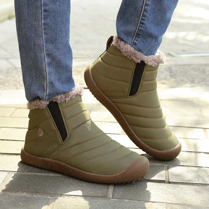 MARSON Men Winter Shoes Solid 4 Colors Men's Snow Boots Plush Inside Bottom Keep Warm Waterproof Ski Boots Plus Size 35 - 48