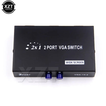 Newest 2 Port HD VGA SVGA Sharing Switch Box For LCD PC TV Monitor Video 2 In 1 Out for PC Laptop