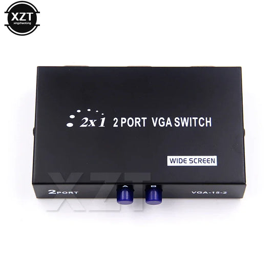 Newest 2 Port HD VGA SVGA Sharing Switch Box For LCD PC TV Monitor Video 2 In 1 Out for PC Laptop