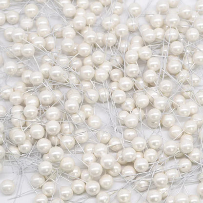 50Pcs/lot Mini Artificial Flower Fruit Stamens Cherry Christmas Plastic Pearl Berries for Wedding DIY Gift Box Decorated Wreaths