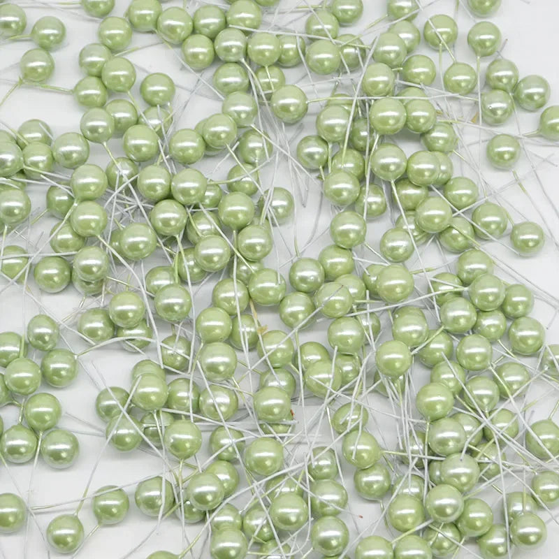 50Pcs/lot Mini Artificial Flower Fruit Stamens Cherry Christmas Plastic Pearl Berries for Wedding DIY Gift Box Decorated Wreaths