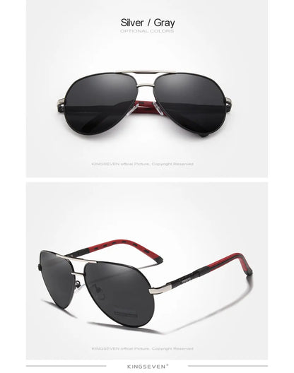 KINGSEVEN Aluminum Magnesium Men's Sunglasses Polarized Men Coating Mirror Glasses oculos Male Eyewear Accessories For Men K725