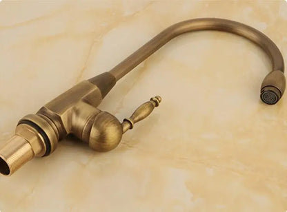 Bronze Antique Brass Kitchen Single Handle High Arc Sink Faucet