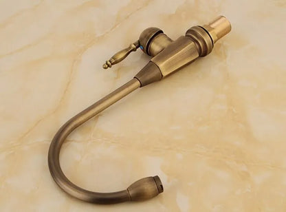 Bronze Antique Brass Kitchen Single Handle High Arc Sink Faucet