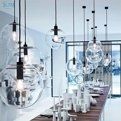 Nordic Modern Pendant Lights Creative Bubble Glass Ball Hanging Lamp for Living Room Bedroom Kitchen Lustre Suspension luminaire