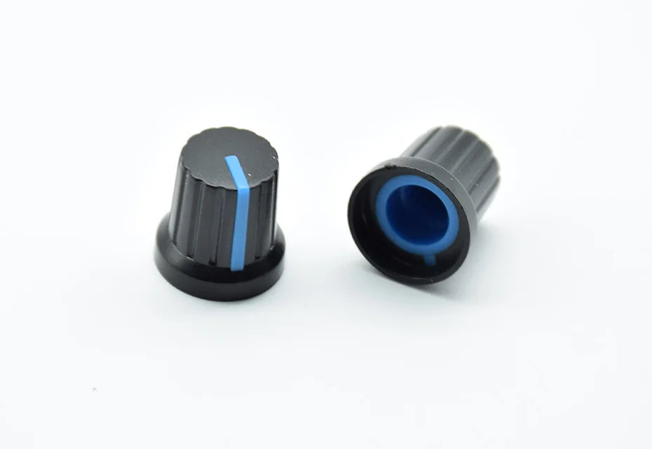 10Pcs  Shaft Hole Dia Plastic Threaded Knurled Potentiometer  6mm  Knobs Caps