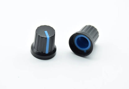 10Pcs  Shaft Hole Dia Plastic Threaded Knurled Potentiometer  6mm  Knobs Caps