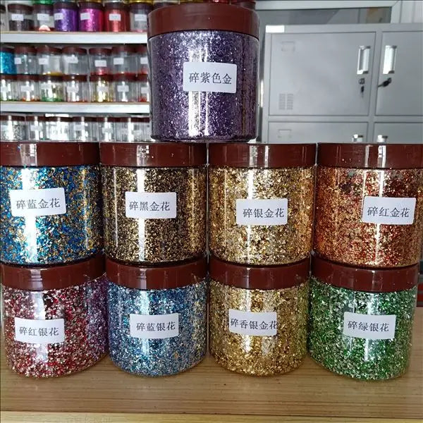 Nail Gold Foil Flakes for Resin Gilding Metal Gold Silver Leaf Flakes for Nails Art Slime-for Diwali Graduation Decorations 1kg
