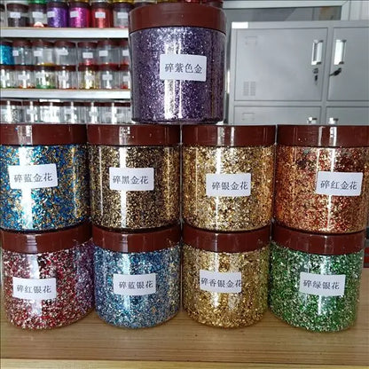 Nail Gold Foil Flakes for Resin Gilding Metal Gold Silver Leaf Flakes for Nails Art Slime-for Diwali Graduation Decorations 1kg