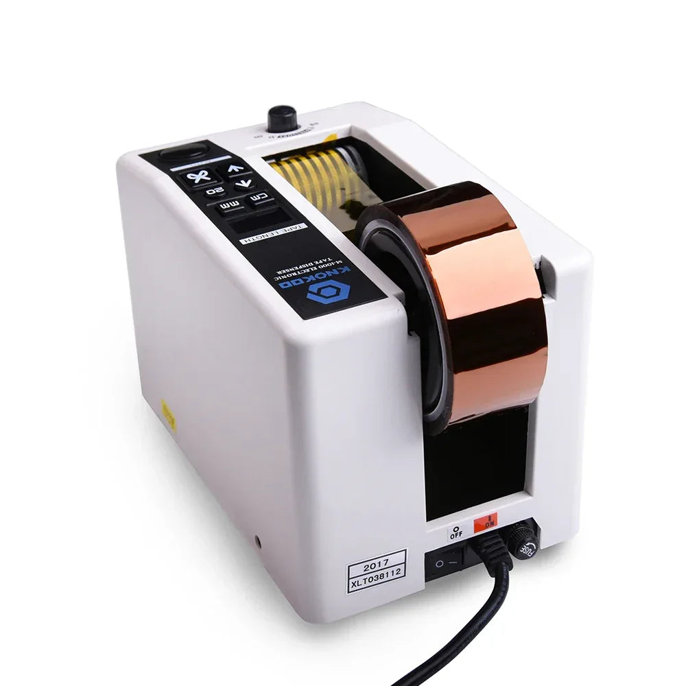 KNOKOO M1000 Industrial Electric Packing Tape Cutter Machine Automatic Electronic Adhesive Tape Dispenser 7-50mm Width Motor