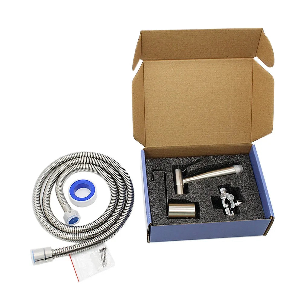Hot Selling Shattaf T -Valve & Adjustable Jet Spray Bidet Set Chrome Handheld Bidet Gun Sprayer Bathroom Toilet Bidet Sprayer