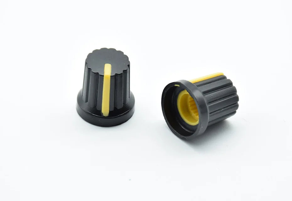 10Pcs  Shaft Hole Dia Plastic Threaded Knurled Potentiometer  6mm  Knobs Caps