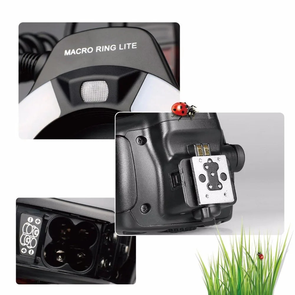 Meike MK-14EXT i-TTL Macro Ring Light Flash for Nikon D5600 D5200 D5100 D5000 D3200 D3100 D90 D750 D600 with LED AF Assist Lamp
