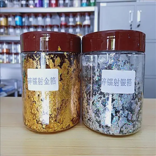 Nail Gold Foil Flakes for Resin Gilding Metal Gold Silver Leaf Flakes for Nails Art Slime-for Diwali Graduation Decorations 1kg