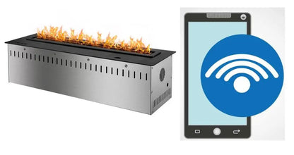 Inno-Living Modern Bio-Ethanol Fireplace 36\" 90cm Linear Insert Remote Controlled Steel Fire for Indoor Villa Use