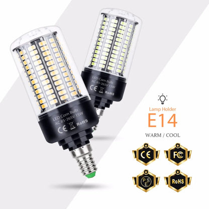 LED E27 High Lumen Candle Lamp E14 Power LED Corn Light 28 40 72 108 132 156 189leds AC 85-265V Smart IC LED Bulb Pendant Lights