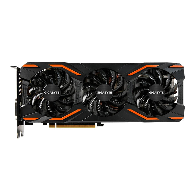 Used GIGABYTE GeForce GTX1080 WINDFORCE OC 8G Graphics Card with 8GB GDDR5X 256 Bit Memory Powered by GeForce GTX 1080