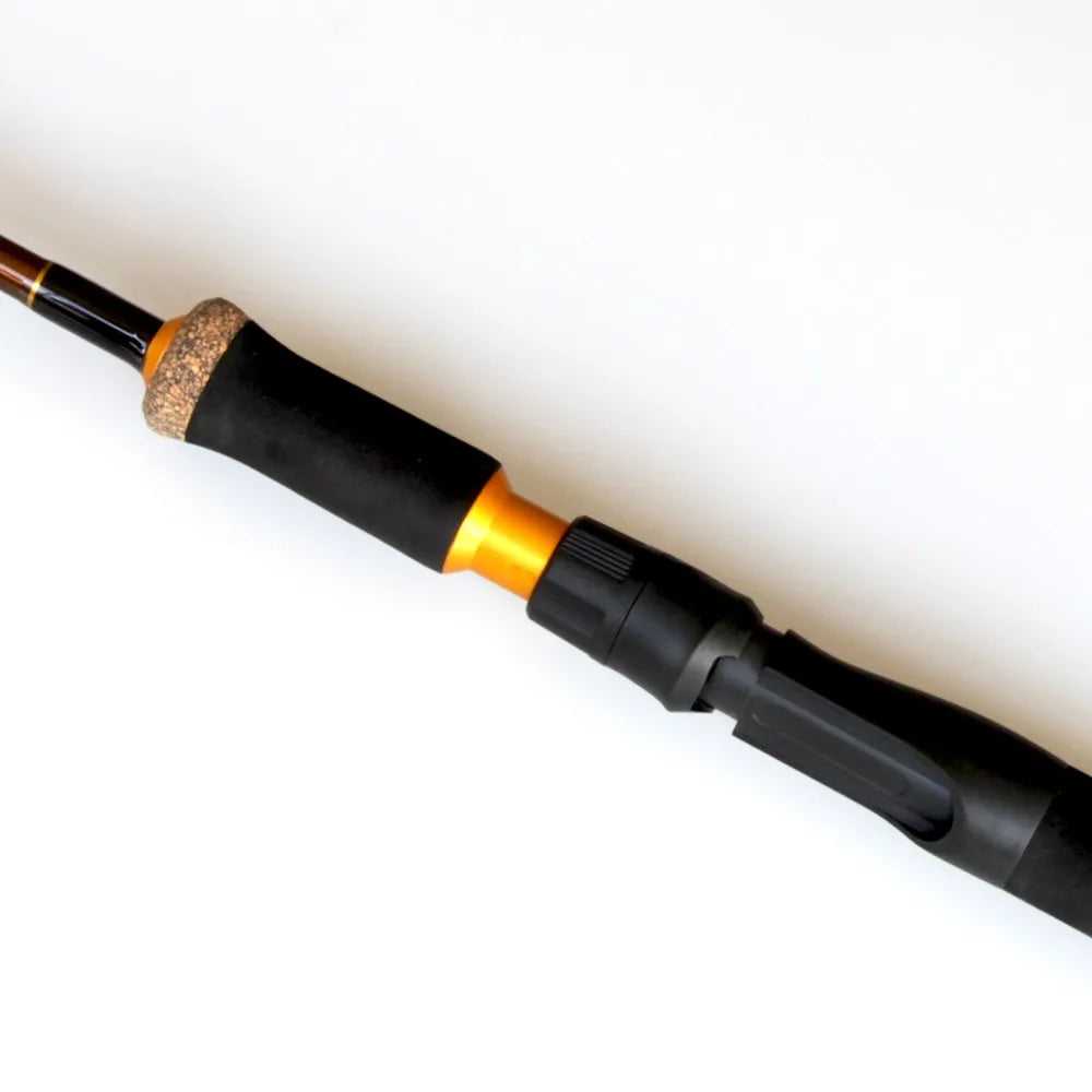 2.10m 10-30g MH Fast Action Carbon Spinning or Casting Fishing Rod Ceramics Gold Ring Guide Handle with Hard EVA+ruber Cork