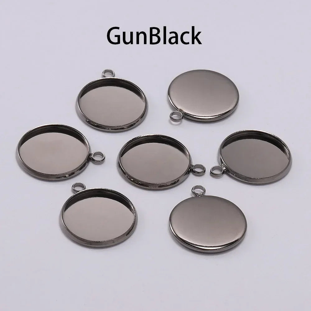 8 10 12 14 16 18 20 25mm Round Cabochon Base Tray Bezels Blank Setting Supplies For DIY Jewelry Making Findings Bracelet Pendant