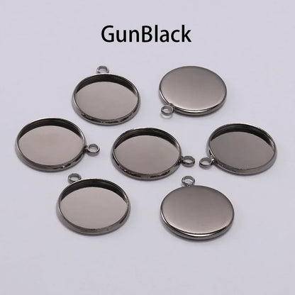8 10 12 14 16 18 20 25mm Round Cabochon Base Tray Bezels Blank Setting Supplies For DIY Jewelry Making Findings Bracelet Pendant