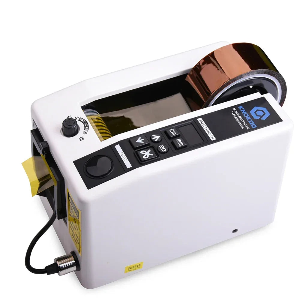 KNOKOO M1000 Industrial Electric Packing Tape Cutter Machine Automatic Electronic Adhesive Tape Dispenser 7-50mm Width Motor