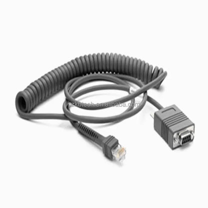 12ft 5M CBA-R03-C12PAR Coiled Retractable RJ45 RS232 Cable TPE/PVC Tinned Copper Conductor 18-Month Warranty for Symbol LS2208