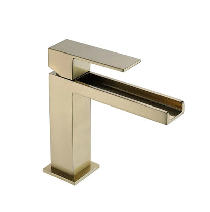 Brushed Gold Basin Water Tap Bathroom Deck Mounted 3 Holes Cross Handle Basin Faucet
