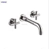 Matt Black Bathroom Vanity Faucets Mixer Sink Faucet Tap Single Wall Mounted Ceramic Factory Direct Wholesale Brass In-Wall