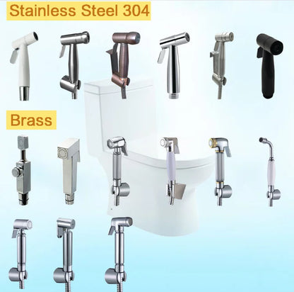 Hot Selling Shattaf T -Valve & Adjustable Jet Spray Bidet Set Chrome Handheld Bidet Gun Sprayer Bathroom Toilet Bidet Sprayer