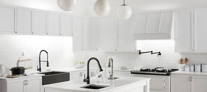 Luxury Chrome Deck Mount Kitchen Faucet - High Quality Dual Handle Pure Water Sink Tap