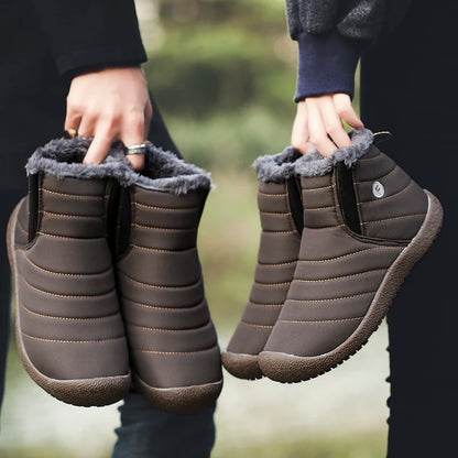 MARSON Men Winter Shoes Solid 4 Colors Men's Snow Boots Plush Inside Bottom Keep Warm Waterproof Ski Boots Plus Size 35 - 48