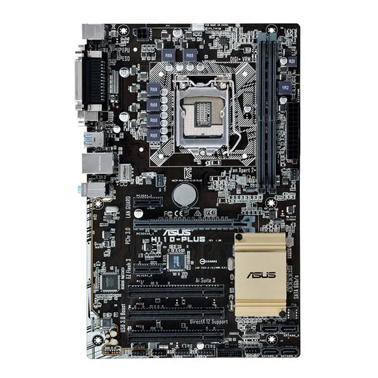 Used ASUS Intel H110-PLUS 32GB DDR4 LGA1151 ATX Motherboard with Support CPU I7 I5 I3 by PDG ibma