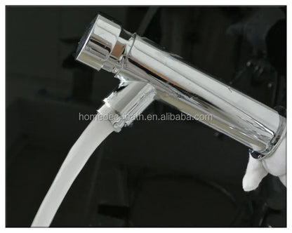 Brass Chrome Wall Mount Delay Self Closing Basin Faucet for Bathroom Mixer Tap