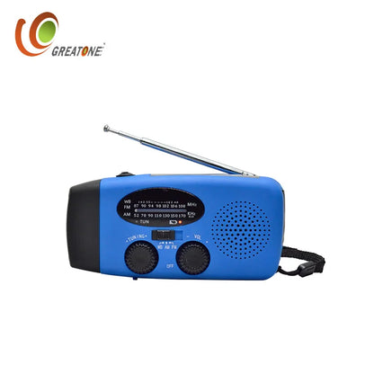 Multifunctional Waterproof Emergency Power USB Charger Solar Hand Crank Dynamo Portable AM/FM Radio Built-In Speaker Flashlight