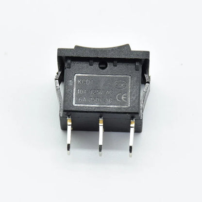 5PCS/lot 21 * 15 * 21mm black SPDT On/Off/On AC 6A/250V 10A/125V 3 Pin Boat Rocker Switch Third Gear 3 Position