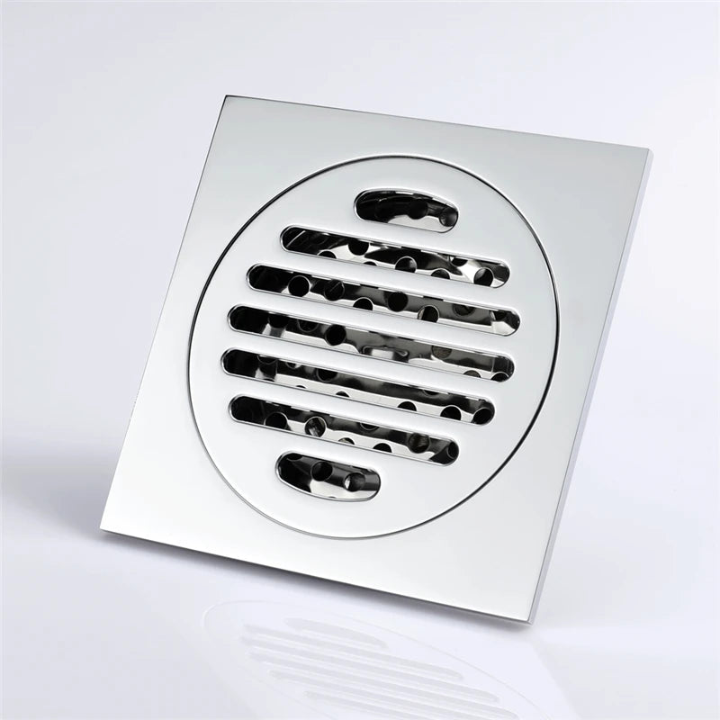 HIDEEP Modern Chrome Plated Brass 4 Inch Anti-Odor Floor Drain for Bathroom Kitchen & Hotel