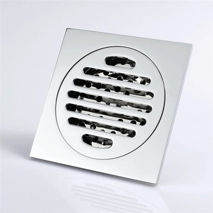 HIDEEP Modern Chrome Plated Brass 4 Inch Anti-Odor Floor Drain for Bathroom Kitchen & Hotel