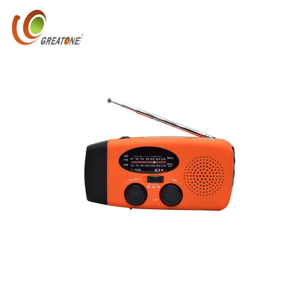 Multifunctional Waterproof Emergency Power USB Charger Solar Hand Crank Dynamo Portable AM/FM Radio Built-In Speaker Flashlight