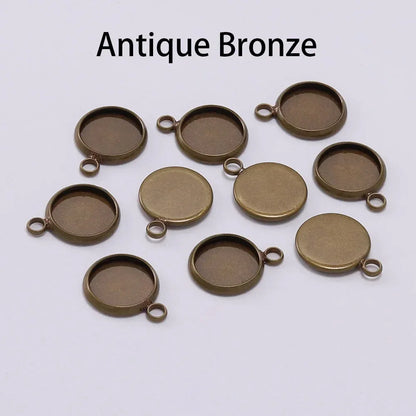 8 10 12 14 16 18 20 25mm Round Cabochon Base Tray Bezels Blank Setting Supplies For DIY Jewelry Making Findings Bracelet Pendant