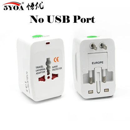 5YOA Power Socket Charging Port Universal Worldwide Travel Wall Charger AC Power AU UK US EU Plug Adapter Adaptor Option 2 USB