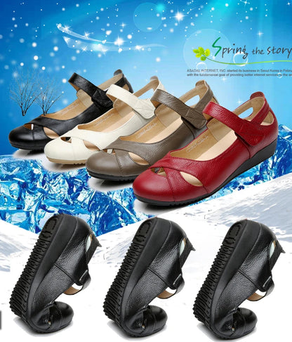 GKTINOO Spring Breathable Genuine Leather Summer Shoes Woman Flat Low Heel Shallow Soft Comfort Flats Mary Janes Women Size 43