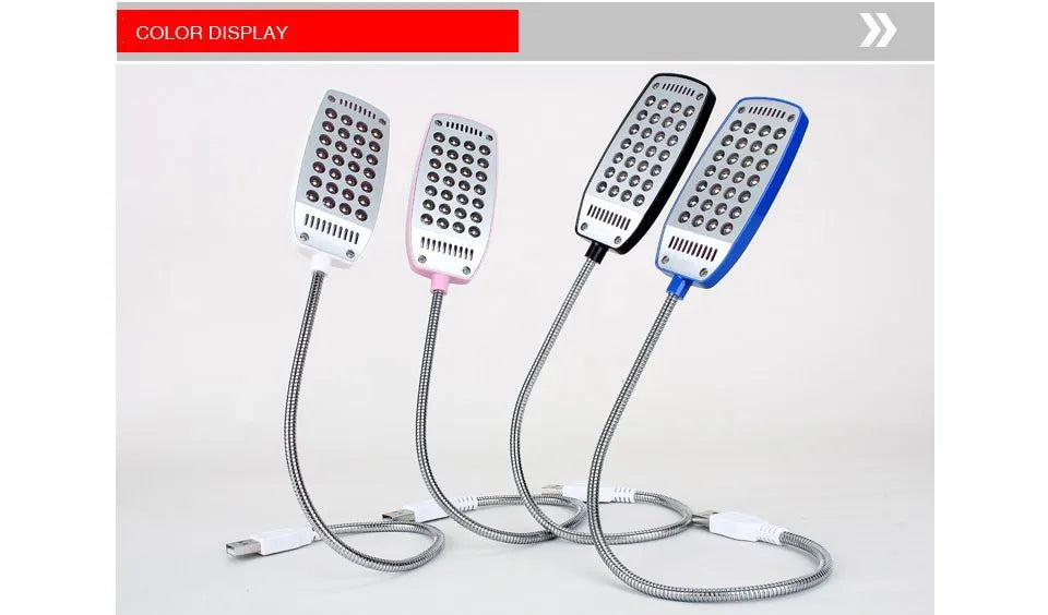 MeeToo 28LEDs reading lamp LED USB Book light Ultra Bright Flexible 4 Colors for Laptop Notebook PC Computer 1Pcs New Arrival