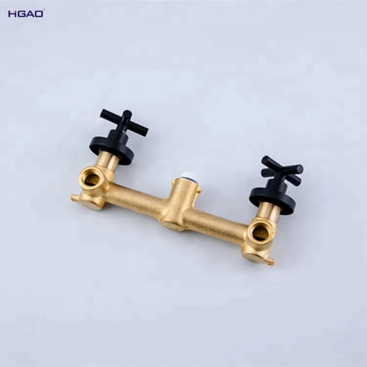 Matt Black Bathroom Vanity Faucets Mixer Sink Faucet Tap Single Wall Mounted Ceramic Factory Direct Wholesale Brass In-Wall