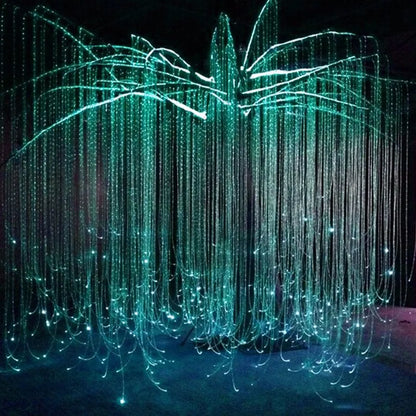 Outdoor Indoor Christmas Park Decor Artificial Plastic Optic Fiber RGBW LED Light Willow Tree IP66 Waterproof Lightweight