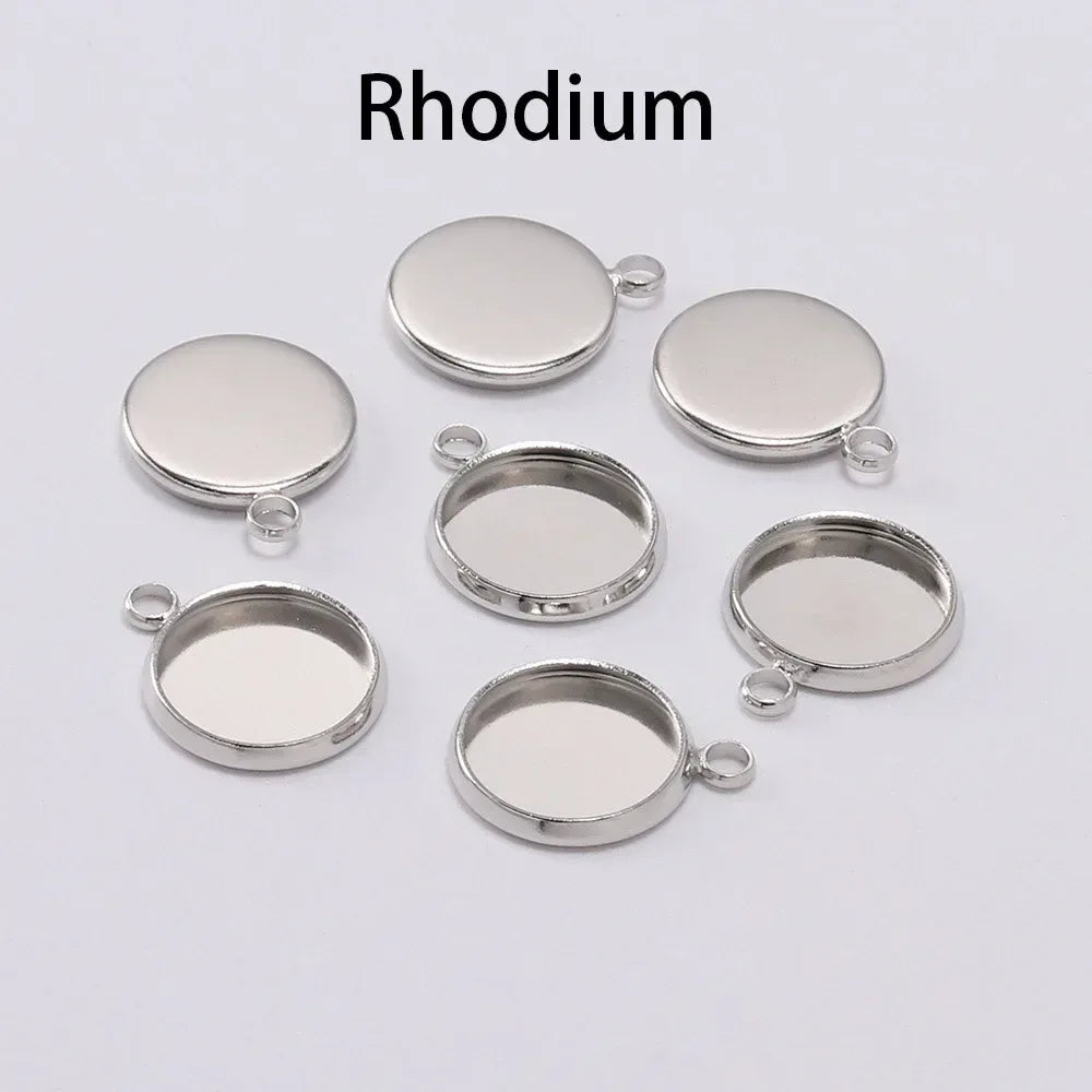 8 10 12 14 16 18 20 25mm Round Cabochon Base Tray Bezels Blank Setting Supplies For DIY Jewelry Making Findings Bracelet Pendant